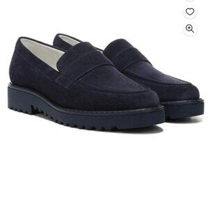 Franco Sarto Women's Carol 3 Loafers Navy Suede